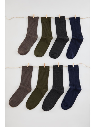 Trendyol Multi-Colored Unisex 8-Pack Cotton Melange Sock-Long Socks