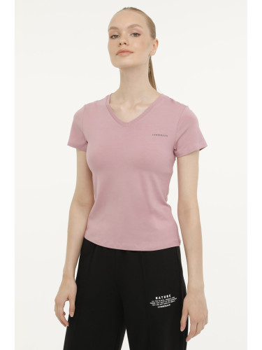 Lumberjack W-CT132 BASIC MODAL V NEC D PINK Woman Sleeve T-Sh