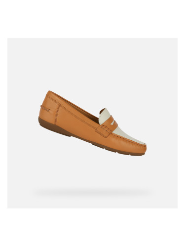 Light brown women's moccasins Geox Annytah Moc - Women's