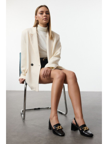 Trendyol Black Chain Detailed Women's Classic Block Heel Shoes