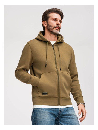Ombre Men's unbuttoned BASIC sweatshirt - olive