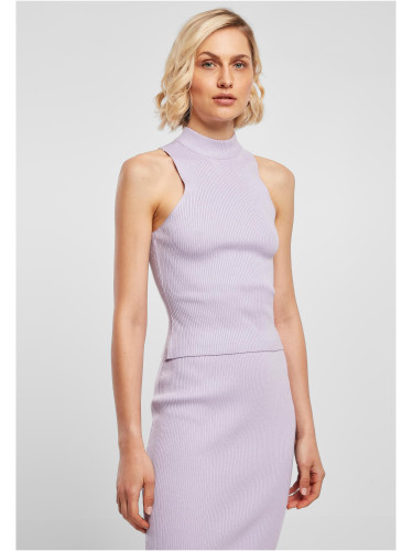 Women's turtleneck with a short rib knit lilac