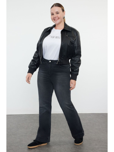 Trendyol Curve Anthracite High Waist Comfort Flare Fit Jeans