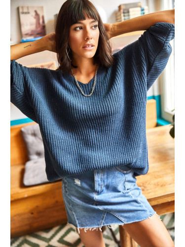 Olalook V-Neck Thessaloniki Knit Oversize Knitwear Sweater