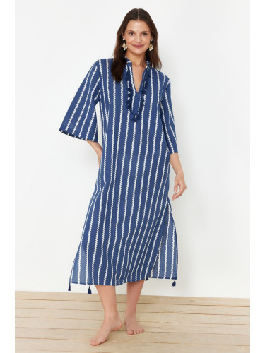 Trendyol Striped Maxi Woven Kimono & Kaftan