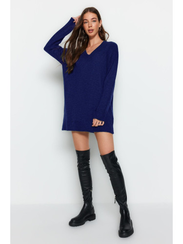 Trendyol Navy Blue Mini Knitwear Soft Texture Dress