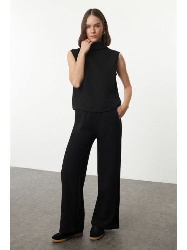 Trendyol Black Knitted Collar Detailed Thick Knitted Blouse and Trousers Top and Bottom Set