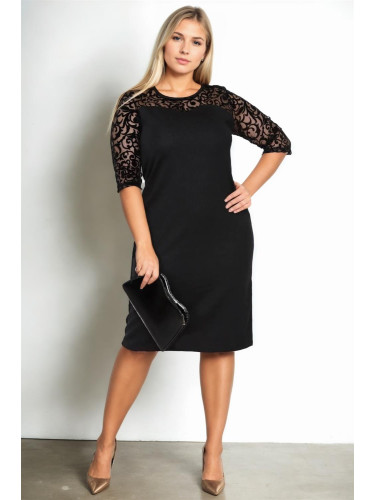 52457 Dewberry Plus Size Dress-BLACK