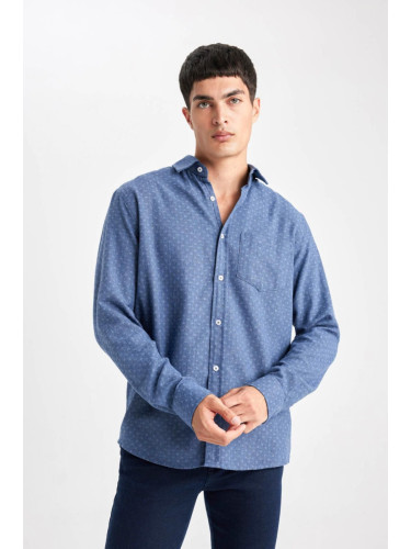 DEFACTO Regular Fit Textured Long Sleeve Shirt