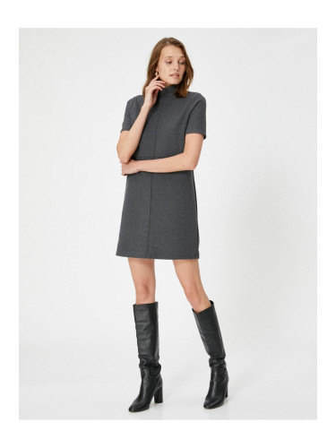 Koton Mini Knitwear Dress High Neck Short Sleeve