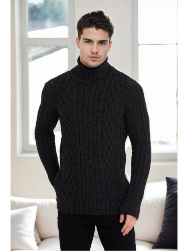 87325 Dewberry Mens Knitted Patterned Sweater-SMOKED