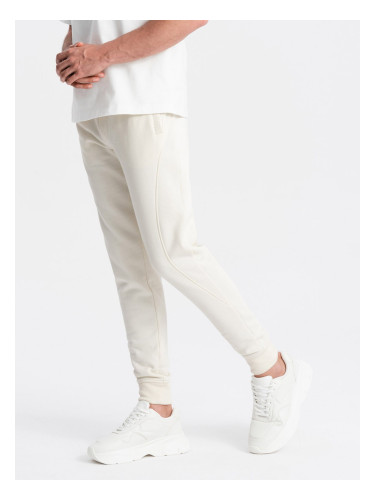 Ombre BASIC men's cotton sweatpants joggers - cream