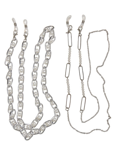 Multifunctional Chain with Pearls 2-Pack - Silver Colors