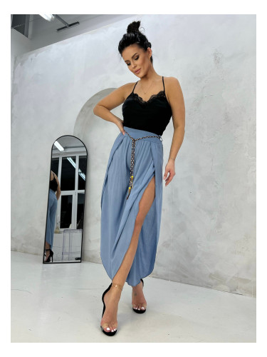 Trousers blue Och Bella BI-81378.steelblue