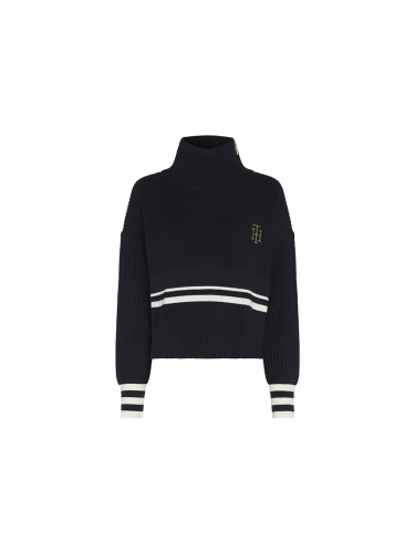 Tommy Hilfiger Sweater - VARSITY HIGH-NK SWEATER LS black