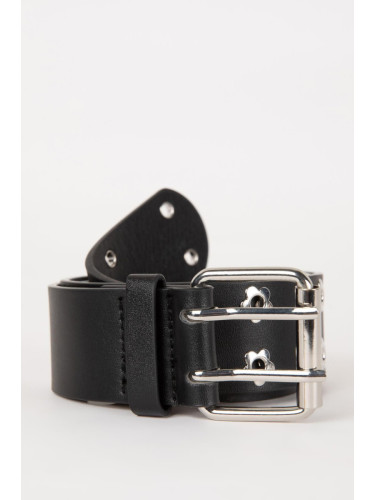 DEFACTO Women's Faux Leather Classic Belt