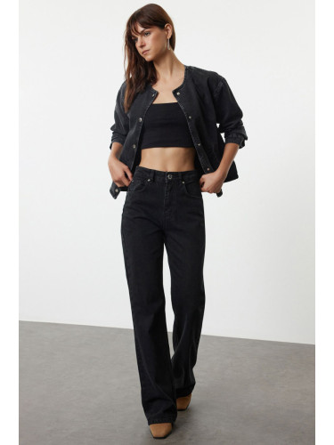 Trendyol Black High Waist Wide Leg Jeans