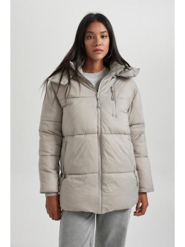 DEFACTO Waterproof Relax Fit Hooded Puffer Jacket