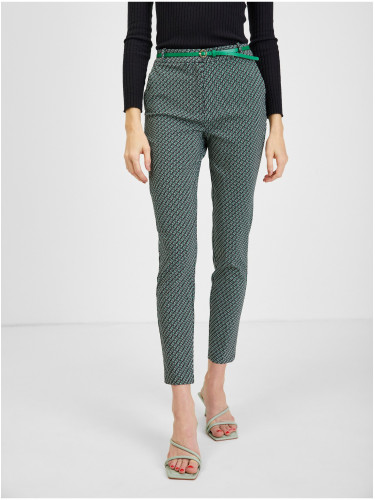 Orsay Black-Green Ladies Patterned Pants - Women