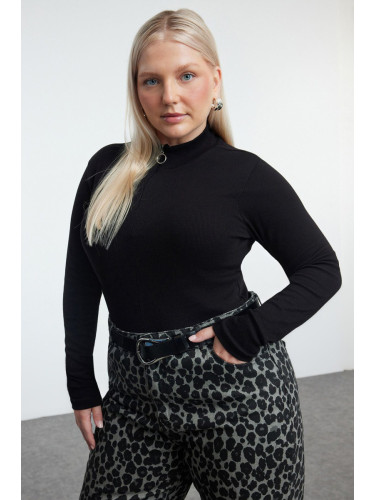 Trendyol Curve Black Camisole Knitted Plus Size Blouse