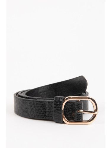 DEFACTO Women's Faux Leather Classic Belt