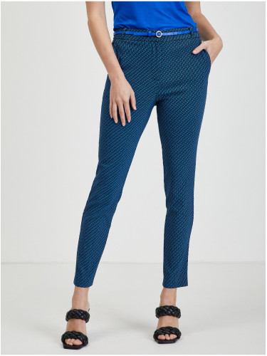 Orsay Black and Blue Ladies Patterned Pants - Women