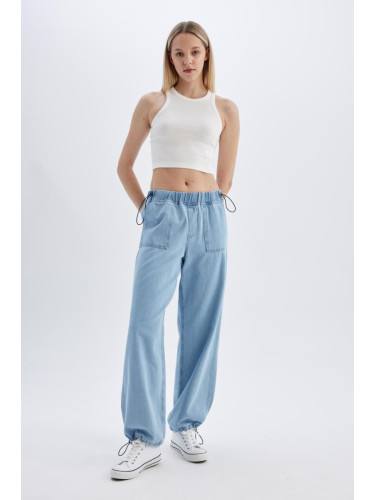 DEFACTO Parachute Cargo High Waist Long Soft Jean Pants