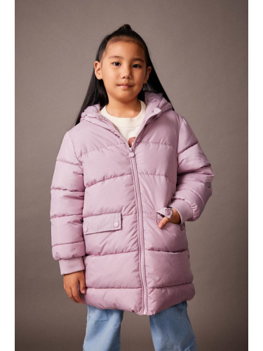 DEFACTO Girl's Water Repellent Hooded Puffer Jacket