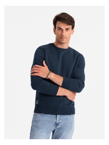 Ombre BASIC men's cotton non-stretch sweatshirt - navy blue