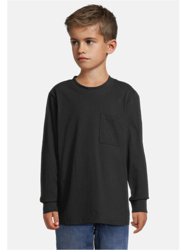 Boys' long-sleeved T-shirt with pocket black