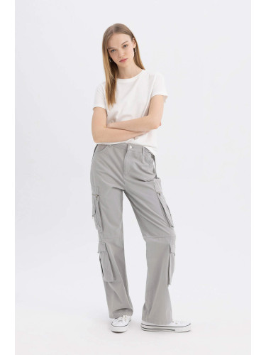 DEFACTO Straight Fit Cargo Gabardine Trousers