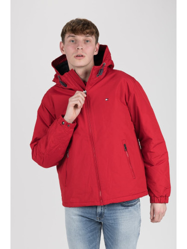 Tommy Hilfiger Jacket - HOODED BLOUSON red