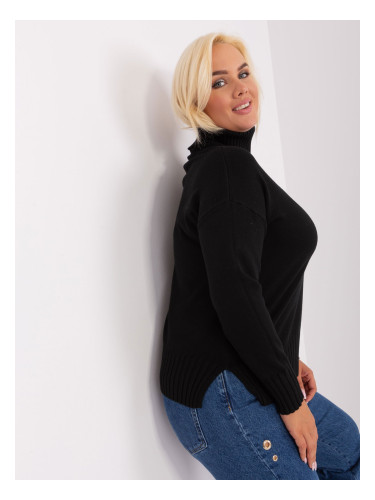 Black women's plus size sweater with viscose