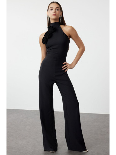 Trendyol Black Rose Detailed Woven Jumpsuit