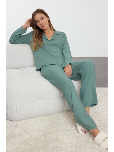 Trendyol Green Viscose Woven Pajama Set