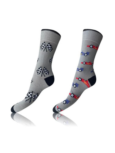 Bellinda 
CRAZY SOCKS 2x - Happy Socks 2 Pairs - Grey - Red - Dark Blue