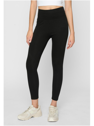 Women's high-waisted jersey leggings 2-pack black+black