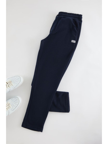 Trendyol Navy Blue Regular Cut Label Applique Elastic Leg Sweatpants