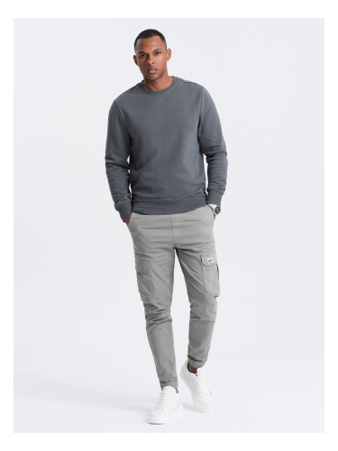 Ombre BASIC men's non-stretch cotton sweatshirt - graphite