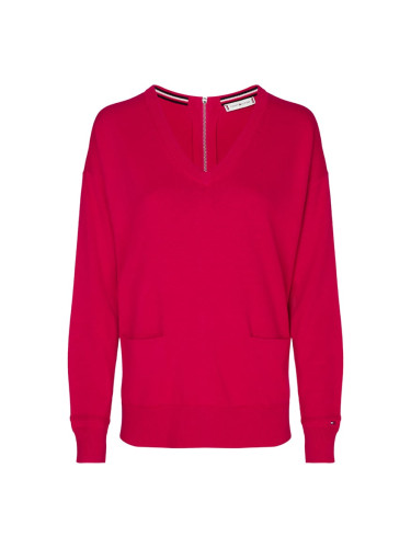 Tommy Hilfiger Sweater - NOLAA V-NK ZIPPER SWT LS pink