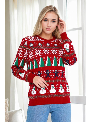 88147 Dewberry Christmas Womens Sweater-RED-1