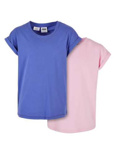 Girls' Organic T-Shirt with Extended Shoulder 2-Pack Purpleday/Girlypink