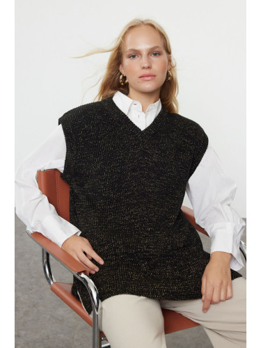 Trendyol Black V-Neck Knitwear Sweater