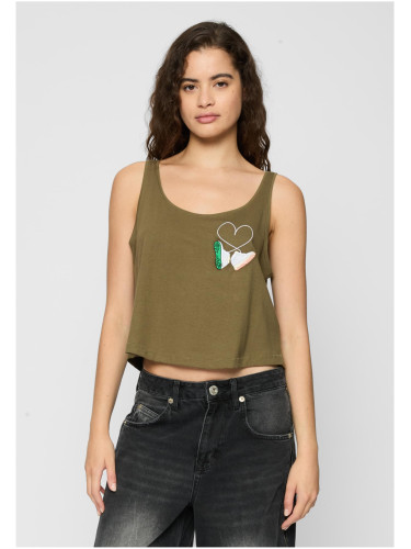 Ladies Kicks Love EMB Tank olive