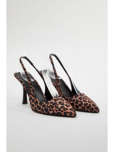 Trendyol Leopard Patterned Pointed Toe Brown Women's High Heel Shoes