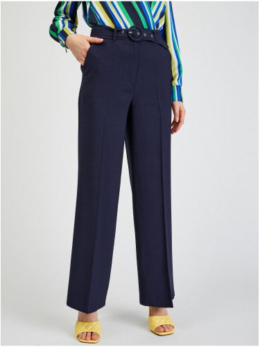 Orsay Dark blue womens wide trousers with belt - Ladies