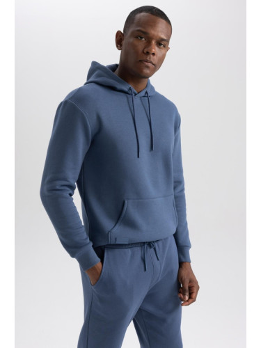 DEFACTO Regular Fit Hooded Soft Furry Basic Sweatshirt