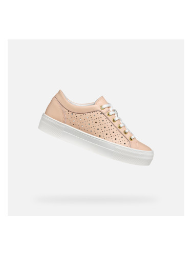 Beige women's sneakers Geox Claudin - Women's