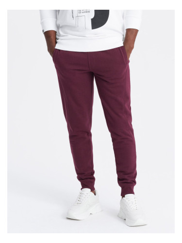 Ombre Men's BASIC cotton jogger sweatpants - maroon