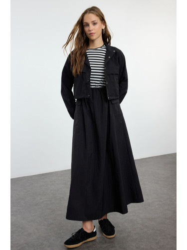 Trendyol Smoked Parachute Fabric Dress Jacket Set